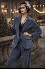 Vintage 70s Mushroom Blue Velvet Women’s Suit