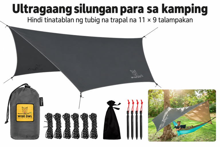 Ultragaang silungan para sa kamping – Trapal na 11 × 9 talampakan